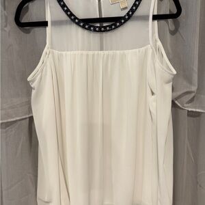 Michael Kors Cream Camisole with sleeves and open shoulders